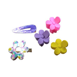 Hair Barrette Pony Tail Clips Lot Of 5